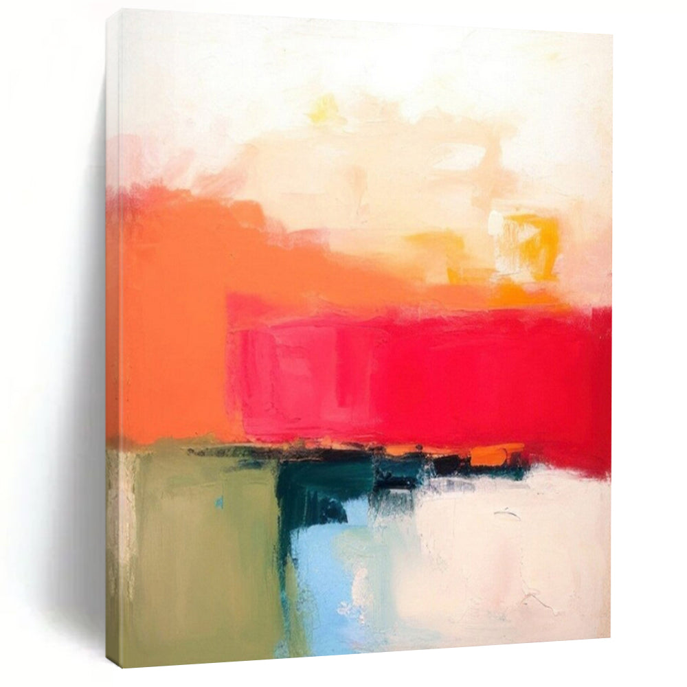 Bold Color Blocks, "Sunset Strip" – Color - Field Abstract Painting On Canvas PS1029