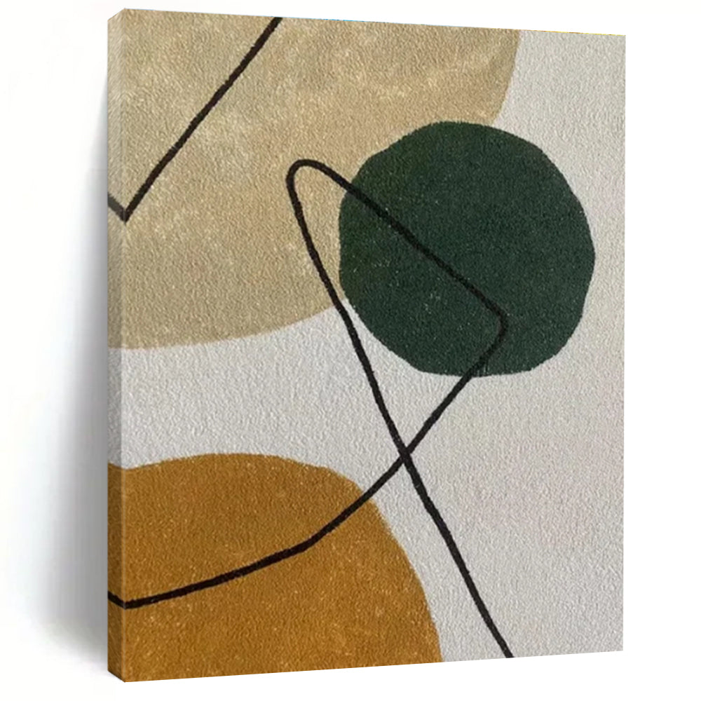 Beige, Green, Brown with Simple Forms "Organic Simplicity" Abstract Painting On Canvas PS1421