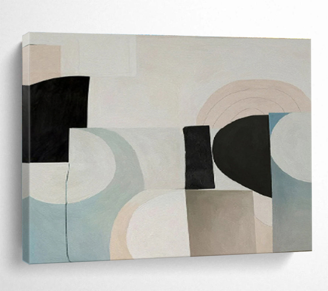 “Pastel and Black Abstract Fusion” - Abstract Painting on Canvas, Perfect for Bedroom & Reading Nook DKS583