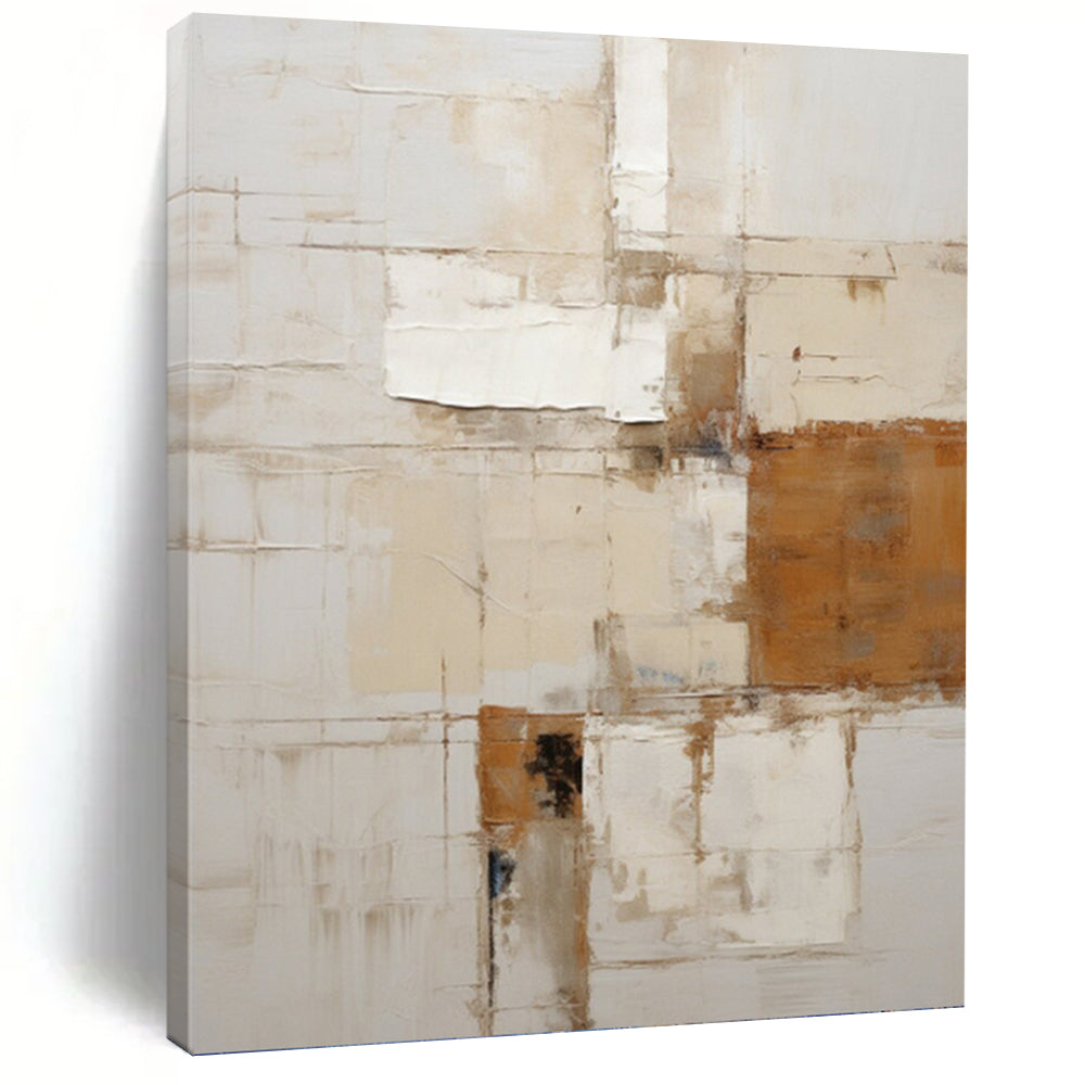 “Neutral Textured Abstract” - Minimalist Abstract Painting On Canvas PT1317