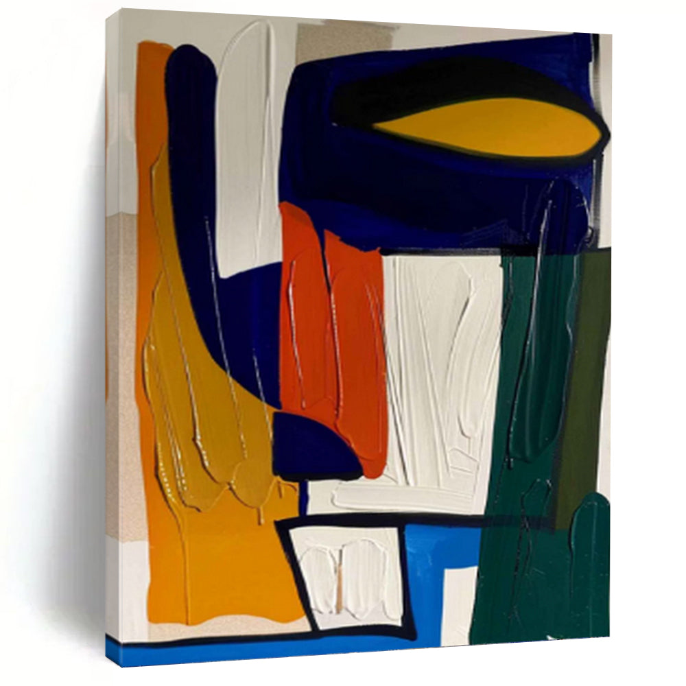 “Bold Color Block Composition” - Abstract Expressionist Painting On Canvas PT1187