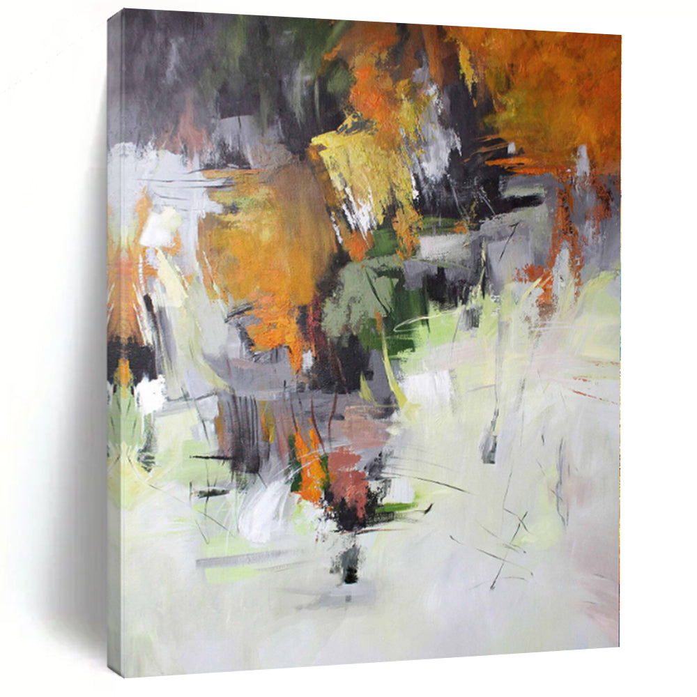“Vibrant Abstract of a Colorful Landscape” - Fauvist Abstract Painting On Canvas PS0261