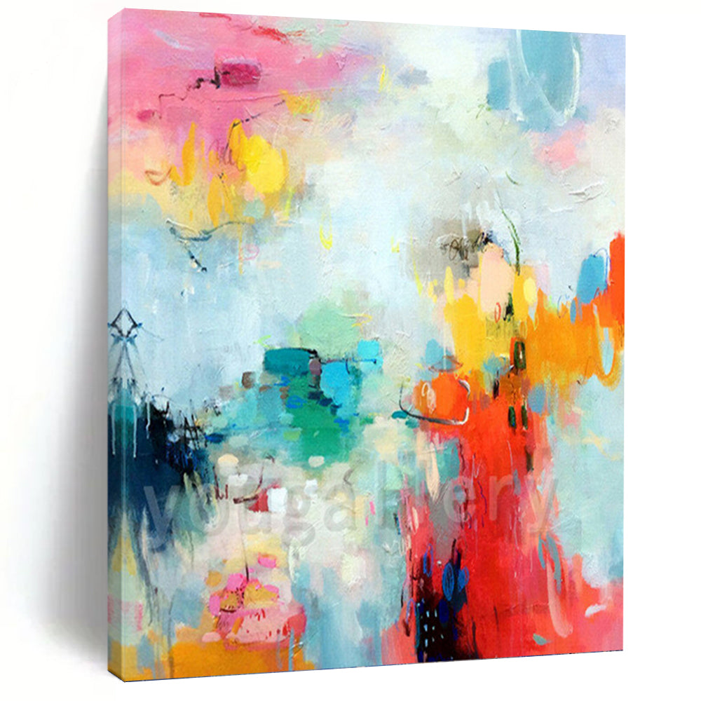 “Pastel Abstract Dream” - Soft - Colored, Whimsical Abstract Painting On Canvas PT1065