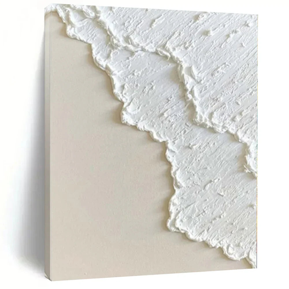 An Elegant Appreciation of “White Textured Minimalist” - Serene Abstract Painting On Canvas PS0170