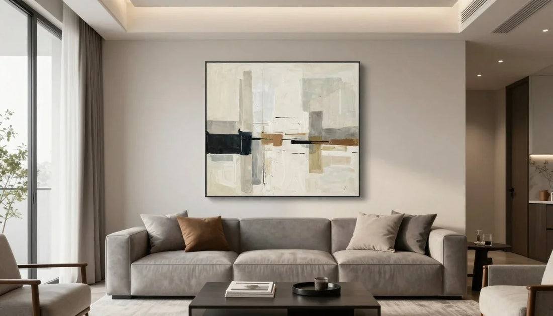 The Sofa-to-Art Ratio: How Big Should Your XL Modern Abstract Painting Be?
