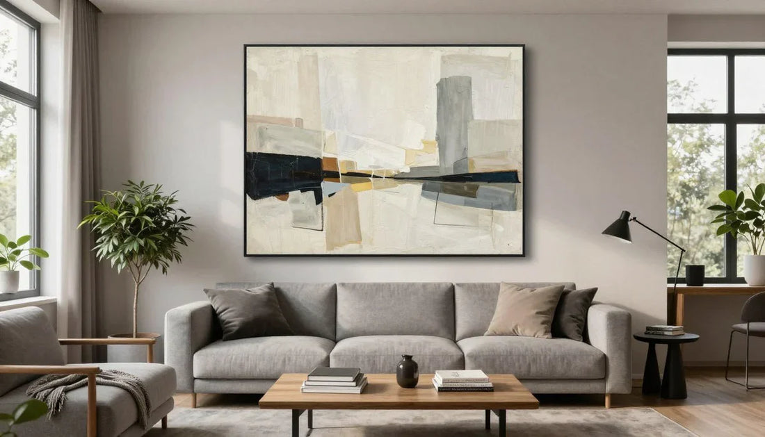 Giant Neutral Abstract Art for High Ceilings: Mastering Scale, Warmth, and Serenity in Expansive 2026 Interiors