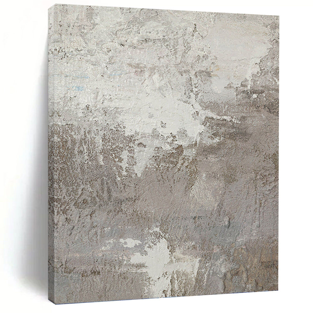 “Textured Gray and White Abstract” - Abstract, Neutral - Toned Painting On Canvas PT1500