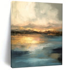 “Soft Abstract Sunset Reflection” - Abstract Landscape Painting On Canvas PT1940