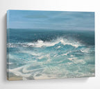 “Dynamic Ocean Wave in Blues and Whites” - Realistic Marine Oil Painting On Canvas PT025