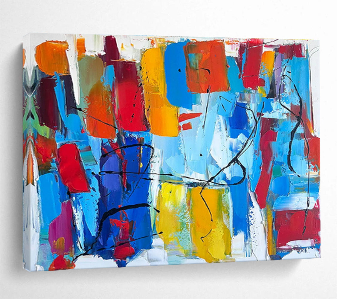 “Color Explosion Abstract” - Vibrant Abstract Painting, Perfect for Creative Studio & Game Room DKS605