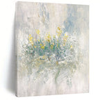 “Soft Yellow - Green Floral Abstract” - Impressionistic Floral Painting On Canvas PS0304