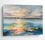 “Sunset Sailboat Seascape” - Impressionist Maritime - Painting On Canvas PT1738