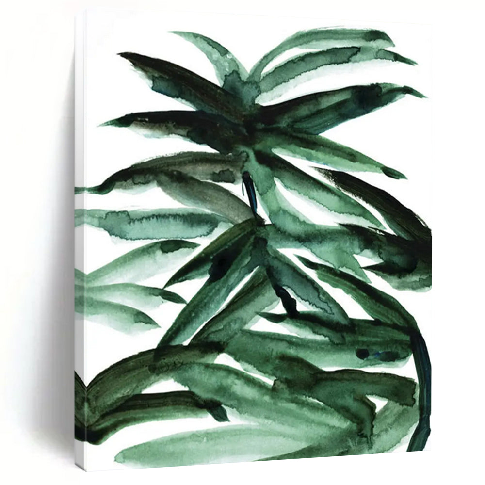 “Muted Green & Gray Split” - Subtle Color Blocking Painting On Canvas DS243