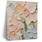 “Pastel Floral Relief” - Realist - Inspired Floral Painting On Canvas PT1393
