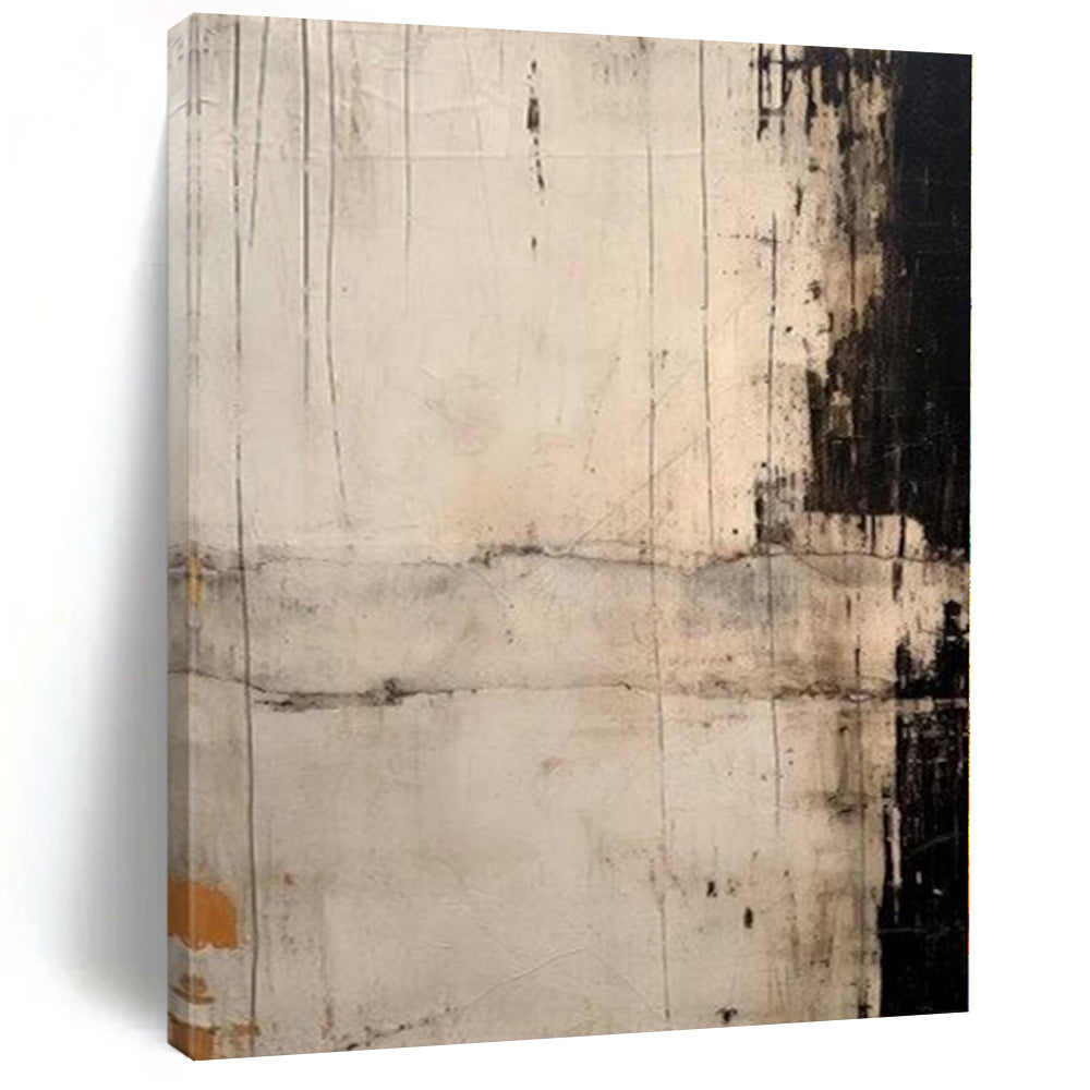 “Monochrome Textured Abstract with Subtle Marks” - Minimalist Abstract Painting On Canvas PS0244
