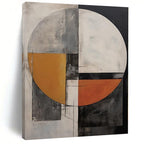 Circular Geometric Design in Warm and Cool Tones "Colorful Circumference" Abstract Painting On Canvas PS1208