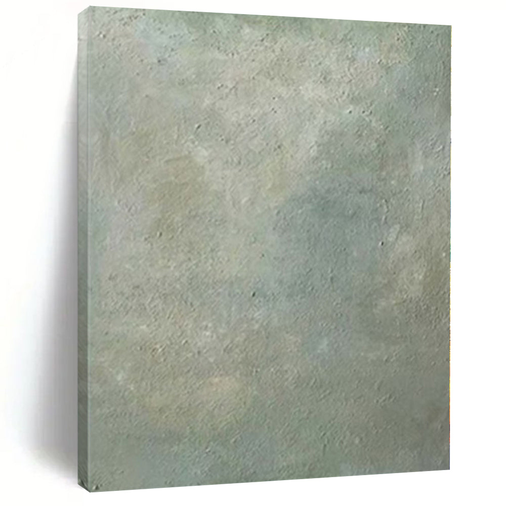 “Green - Gray Textured Minimalist” - Calming Abstract Painting On Canvas PS0142