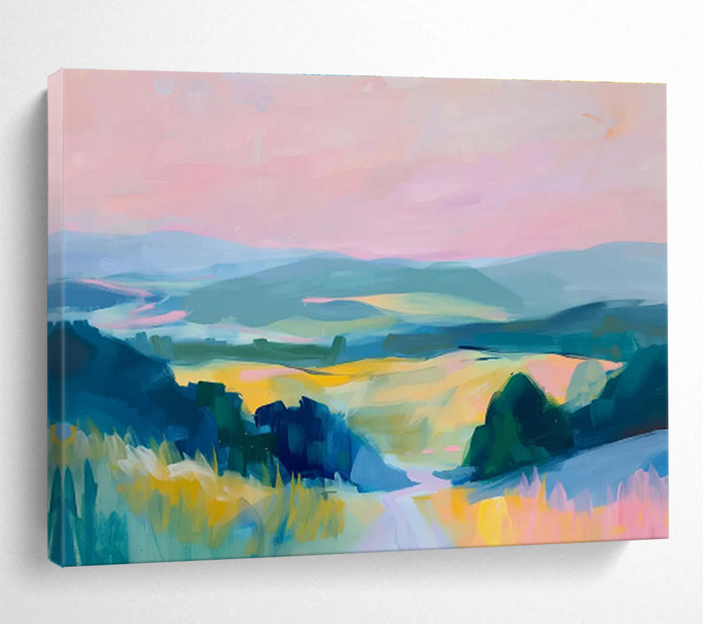 “Color - Drenched Landscape” Landscape Painting On Canvas DKS210