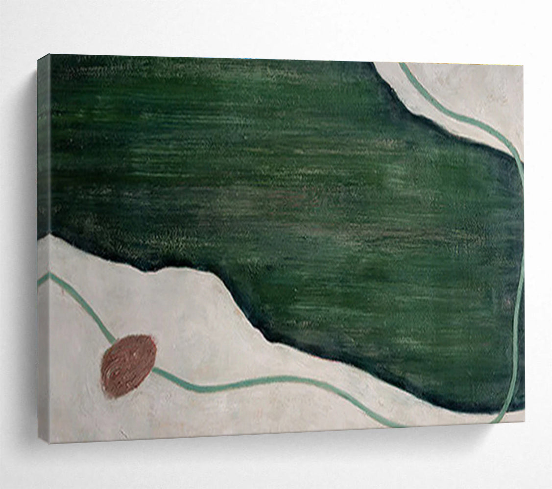 “Green and Earth - Toned Abstract” - Earth - Toned Abstract Painting, Great for Garden Room & Yoga Studio DKS610