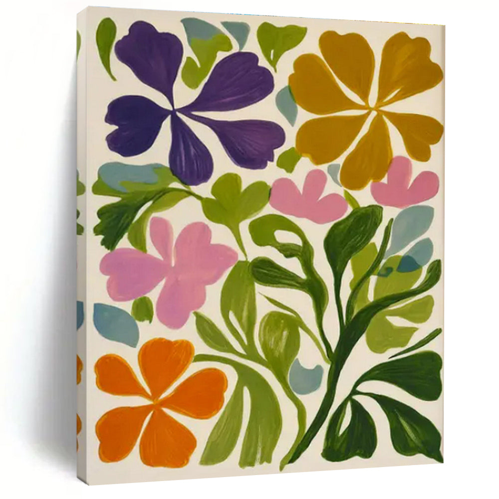 Bright Blooms, "Vibrant Floral Burst" – Abstract Floral Painting On Canvas PS0877