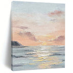 “Pastel Sky and Sea Landscape” - Impressionist - Style Painting On Canvas PT1144
