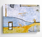 “Blue And Yellow Abstract Composition” - Abstract Painting On Canvas DKS563