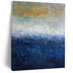 “Gradient Blue Abstract Sea” - Abstract, Ethereal - Themed Painting On Canvas PT1559