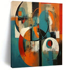 Bold Colors with Interlocking Circles "Colorful Connections" Abstract Painting On Canvas PS1259