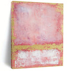“Pink - Gold - White Abstract” - Color Field Painting On Canvas PT2325