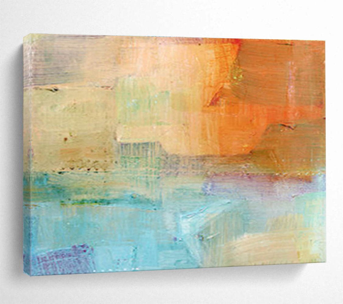 “Color - blend Abstract” - Soft - toned Abstract Painting On Canvas DKS401