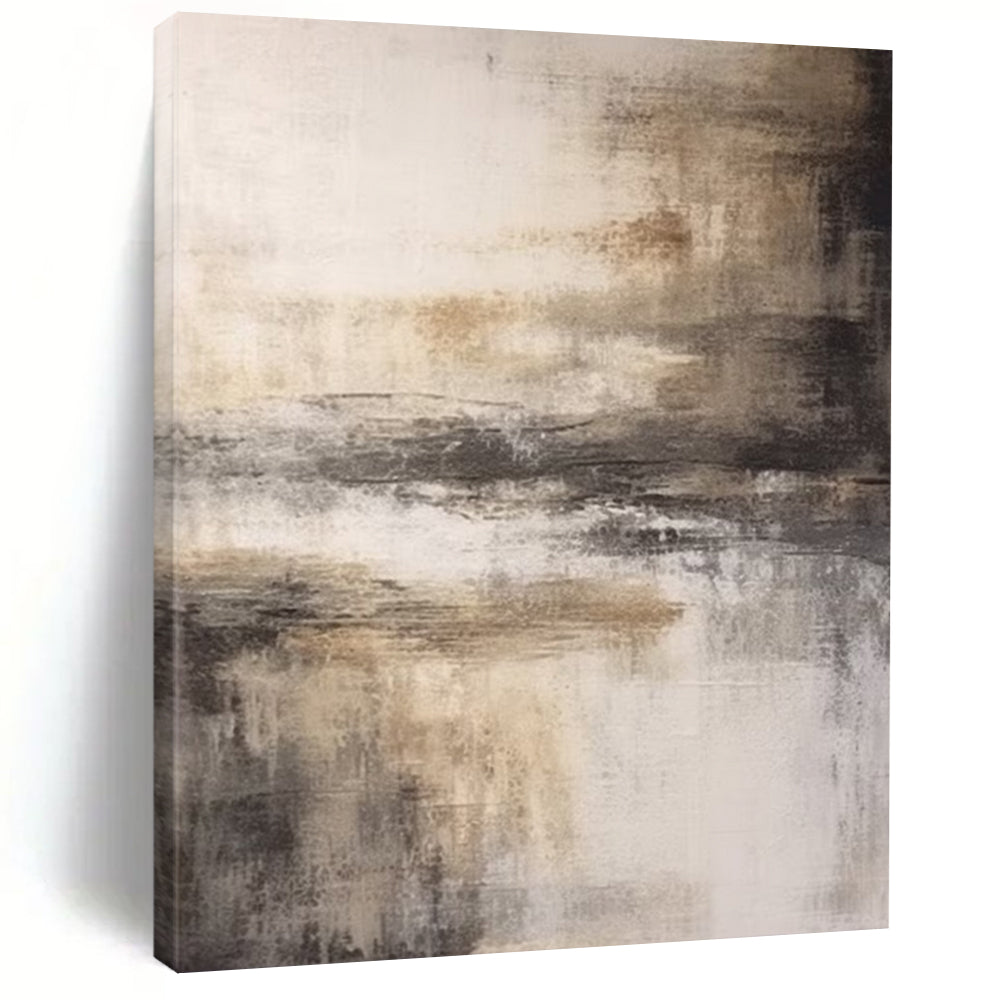 “Neutral Tones Abstract Landscape” - Abstract Landscape Painting On Canvas DS362