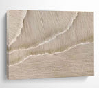 Beige Textured Fabric - Like Minimalist Painting On Canvas DKS095