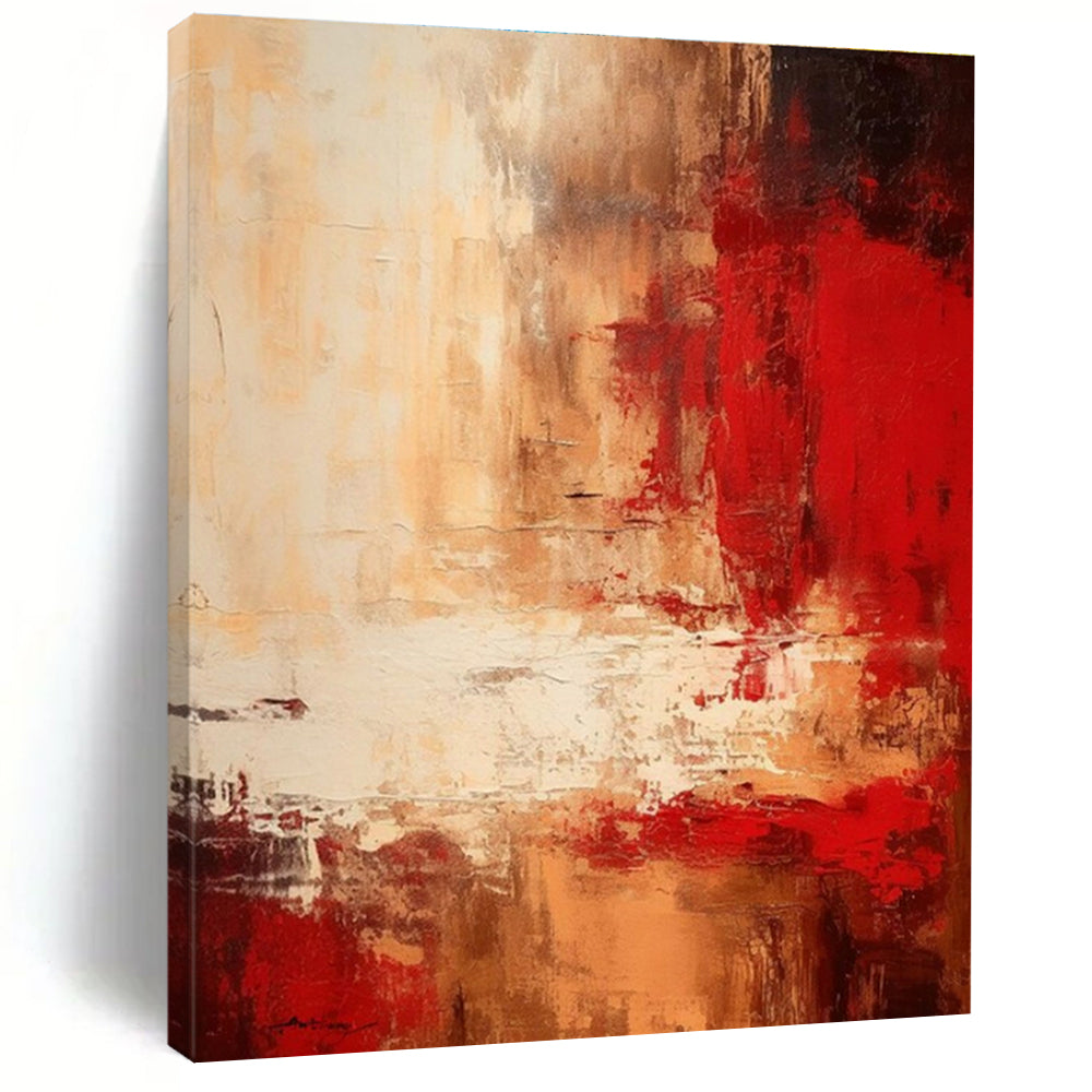Warm Brown - Red Charm - Mainly Brown - Red and Off - White - Abstract Expressionism PS0774