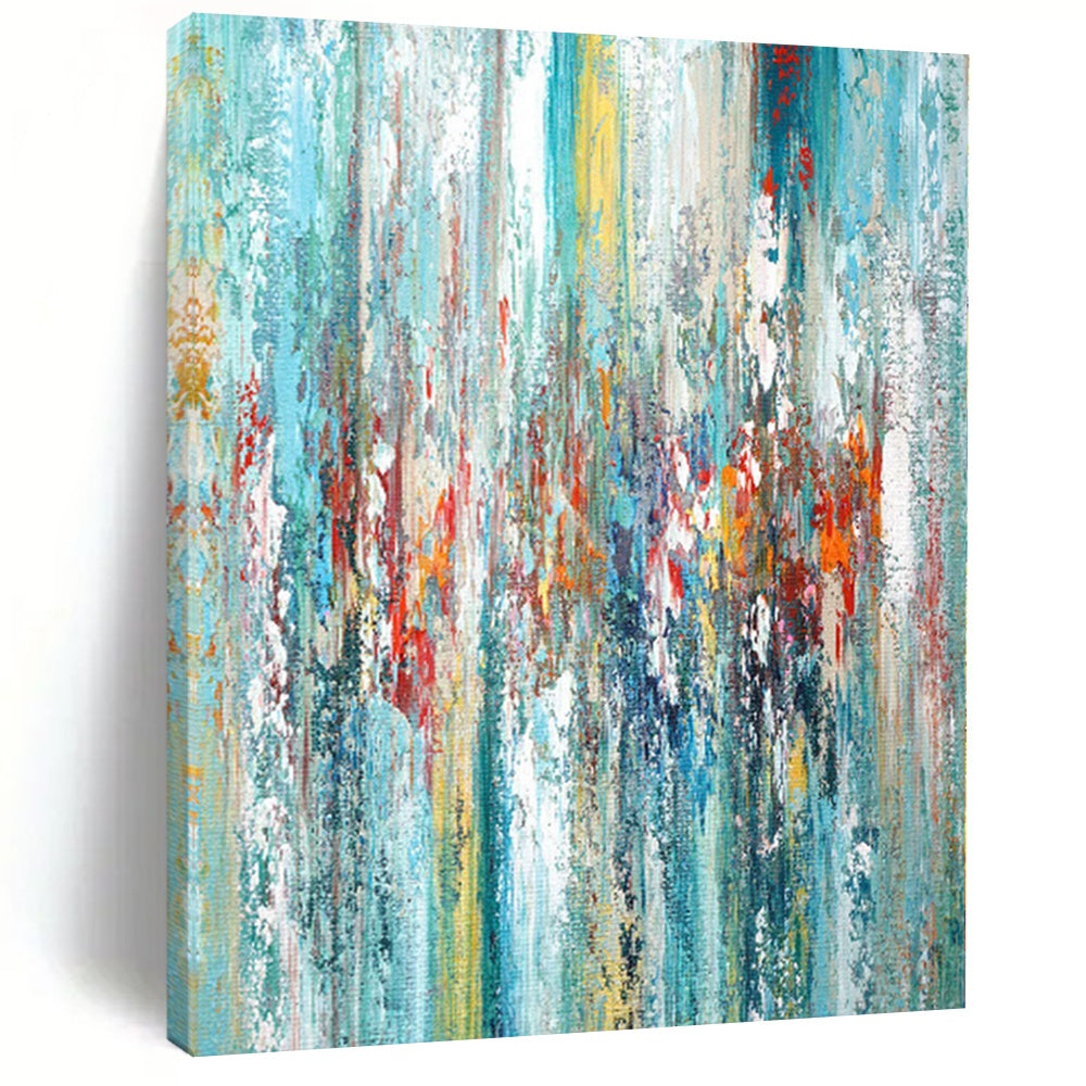 “Colorful Vertical Abstract Strokes” - Expressive Abstract Painting On Canvas PS0284