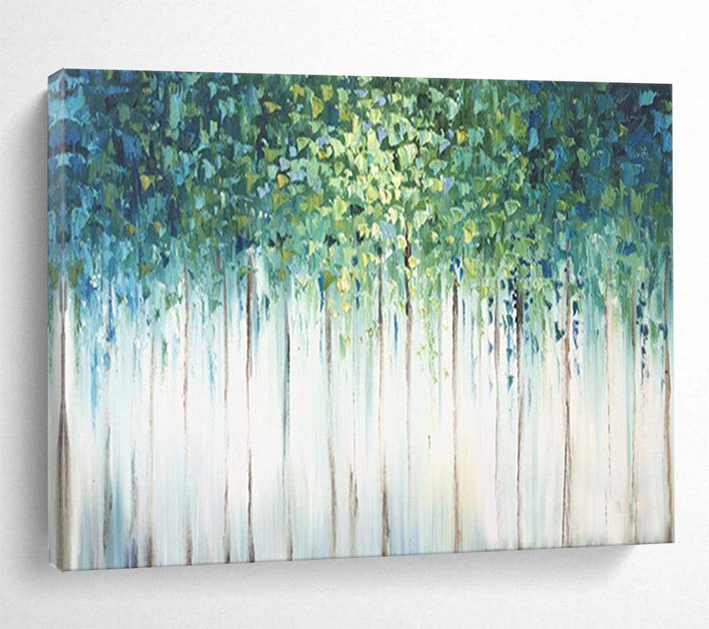 “Dripping Green Forest” - Abstract Landscape Painting On Canvas PT206