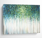 “Dripping Green Forest” - Abstract Landscape Painting On Canvas PT206