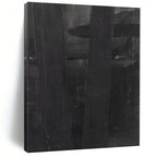 “Moody Black Abstract” - Abstract Dark Painting On Canvas PT1927
