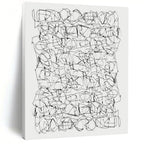 “Black - White Tangles” - Minimalist Line Art Painting On Canvas PT2315