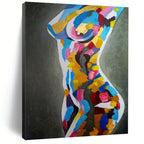 “Vibrant Abstract Female Torso” - Modern Acrylic Painting On Canvas PT2189