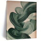 “Flowing Green Abstract Ribbons” - Abstract Modern Painting On Canvas PT1928