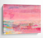 Pink - Dominant Layered Abstract Painting On Canvas DKS035