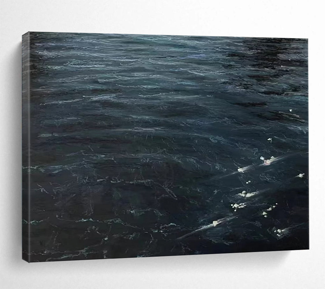 “Dark Blue Ocean Waves” - Realistic Seascape Painting On Canvas PT263