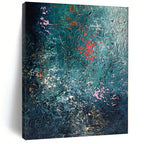 “Teal - Toned Textured Abstract” - Abstract Impasto Painting On Canvas PS0002