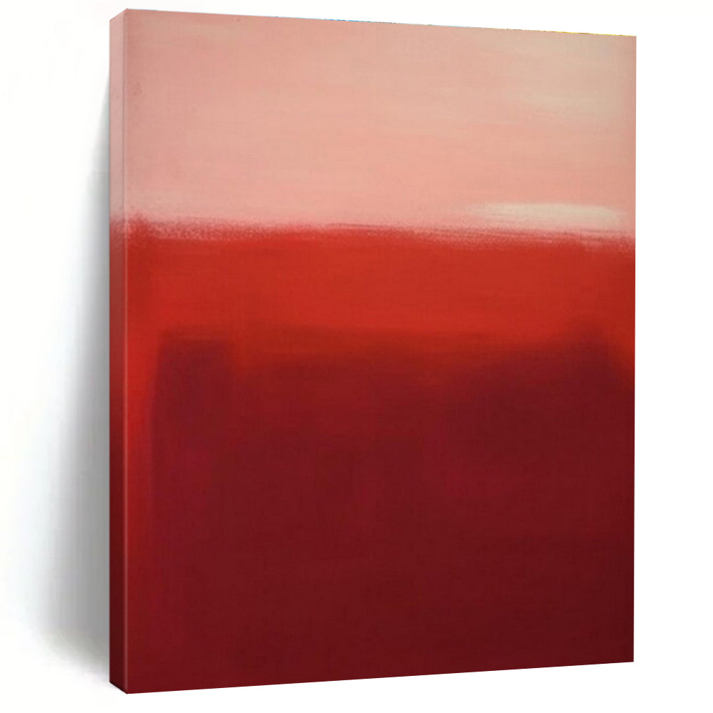 “Crimson Gradient Field” - Red - Toned Gradient Abstract Color - Field Painting On Canvas PS0744