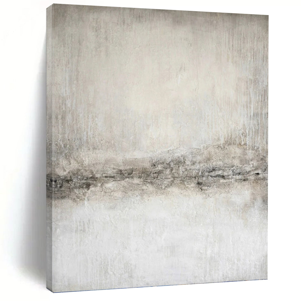 “Grey Textured Minimalism” - Monochromatic Grey Abstract Painting On Canvas PT1068