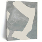 “Gray - White Minimalist Shapes” - Gray, White Minimalist Abstract Painting On Canvas PS0436