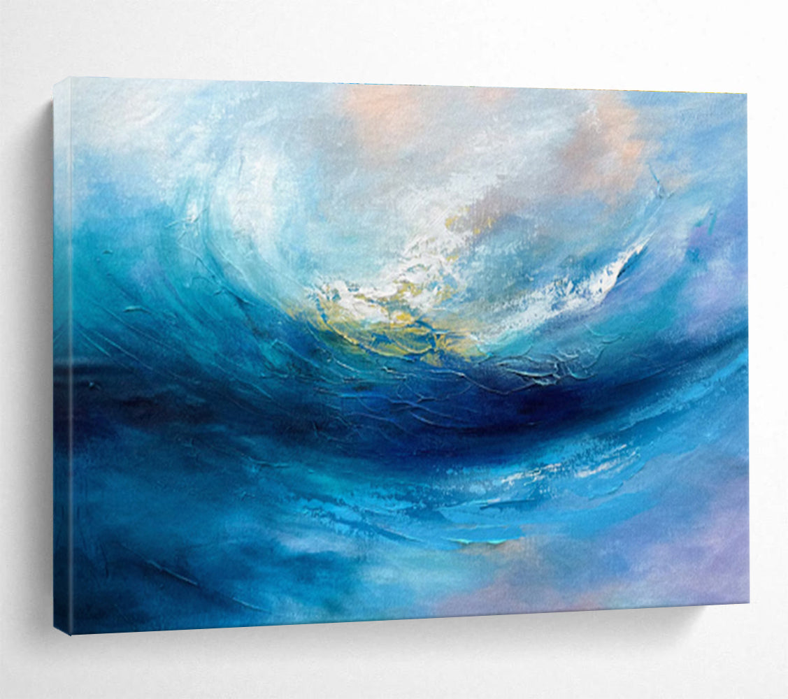 “Blue - Purple Ocean Wave” Abstract Painting On Canvas DKS281