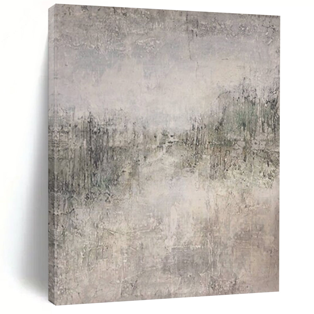 Gray Textured Abstract, "Misty Morning" – Textured Abstract Painting On Canvas PS0959