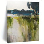 “Green Landscape Abstract” - Impressionistic Nature Painting on Canvas PT1015