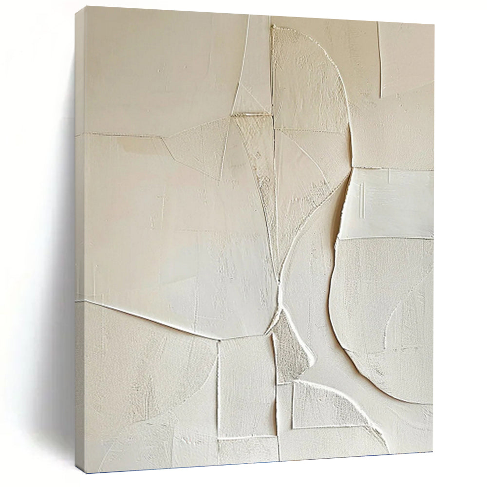 “White Textured Abstract” - Minimalist Abstract Painting On Canvas PT1314